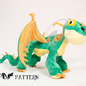 Sewing Pattern PDF Dragon Plush - Terrible Terror - How to Train Your Dragon - Holiday Gift DIY