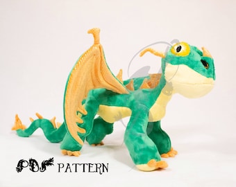 Sewing Pattern PDF Dragon Plush - Terrible Terror - How to Train Your Dragon - Holiday Gift DIY