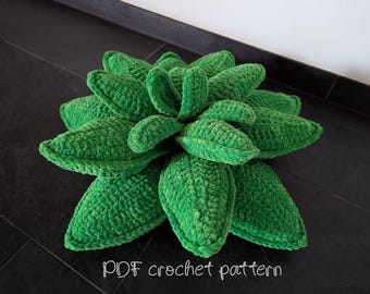 Häkelanleitung PDF Sukkulenten Kissen - Spitze Sukkulente Kleines Schmuckstück - Home Decor - Urlaub Geburtstagsgeschenk DIY