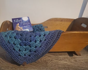 Blue and Green  Baby Afghan, Baby Afghan, Handmade Crochet Afghan, Baby Shower Gift, Baby Gift