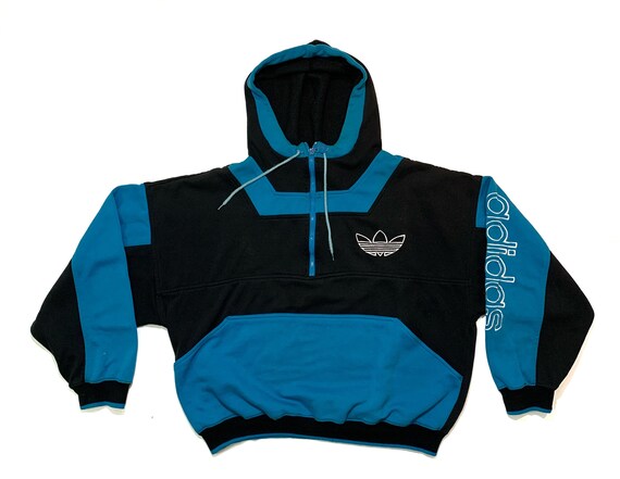 Vintage 80s Adidas Quarter Zip Hoodie