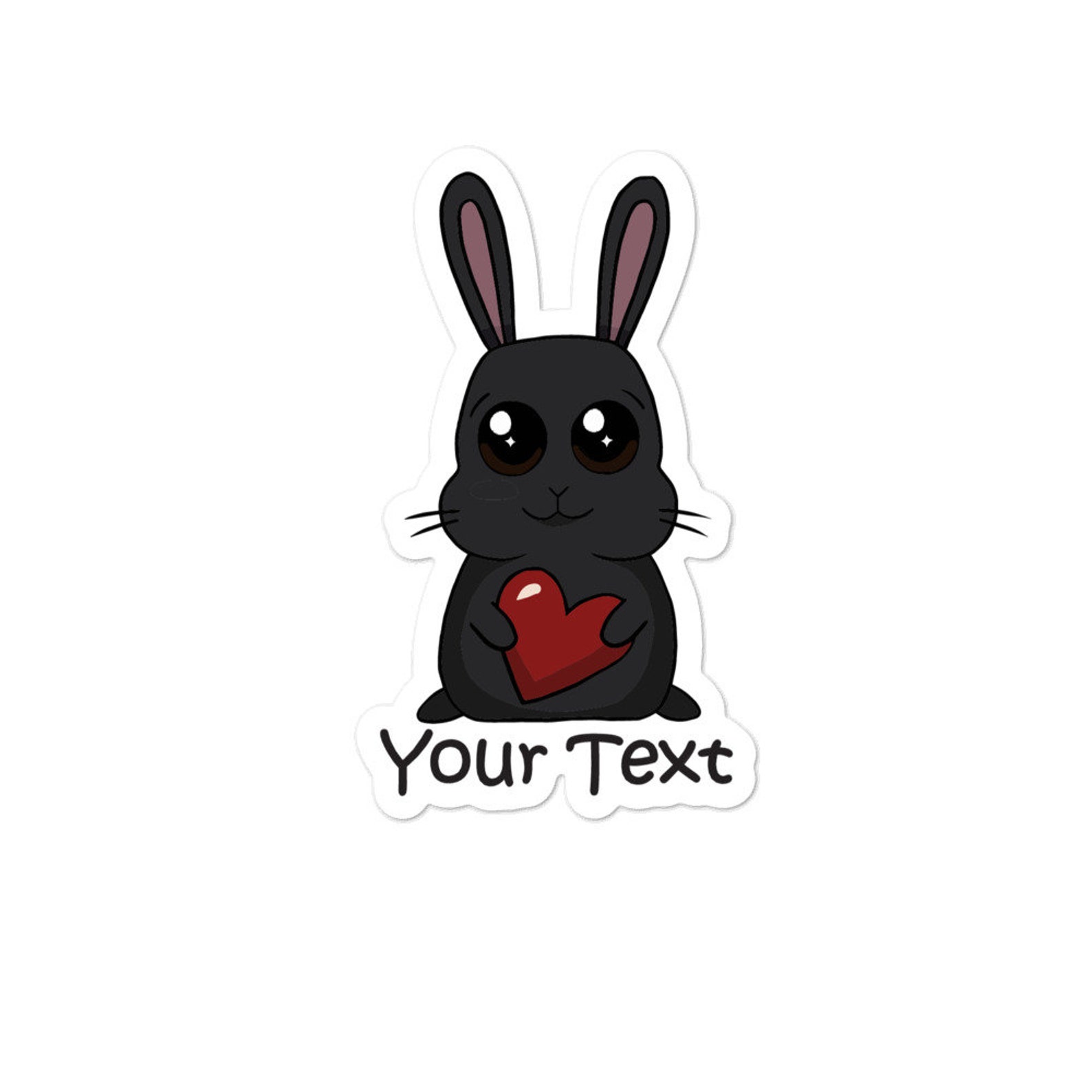 Rabbit Sticker / Personalized Bunny Sticker / Vinyl / Add Etsy