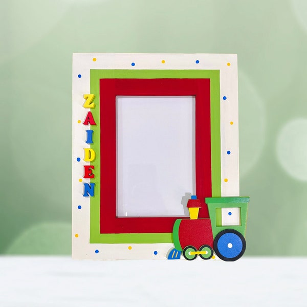 Toy Train Picture Frame, Personalized