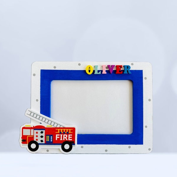 Fire Truck Picture Frame, Personalized