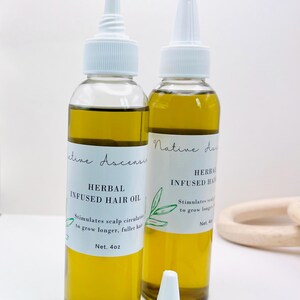 Herbal Infused Hair Oil, Ayurvedic Hair Growth & Scalp Nourishment, Strengthening Oil for Healthy Hair, 4oz