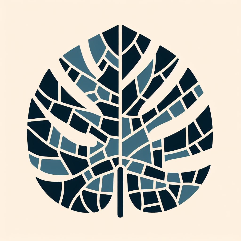 Mosaic Monstera Leaf Template Pack Etsy