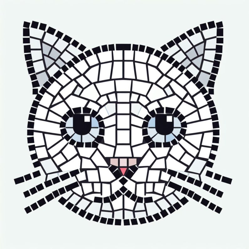 Modello gatto mosaico immagine 1