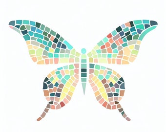 Mosaic butterfly template pack