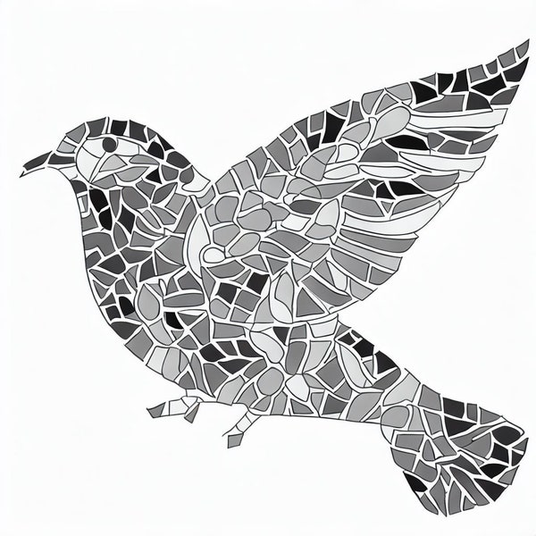 Mosaic dove pattern template