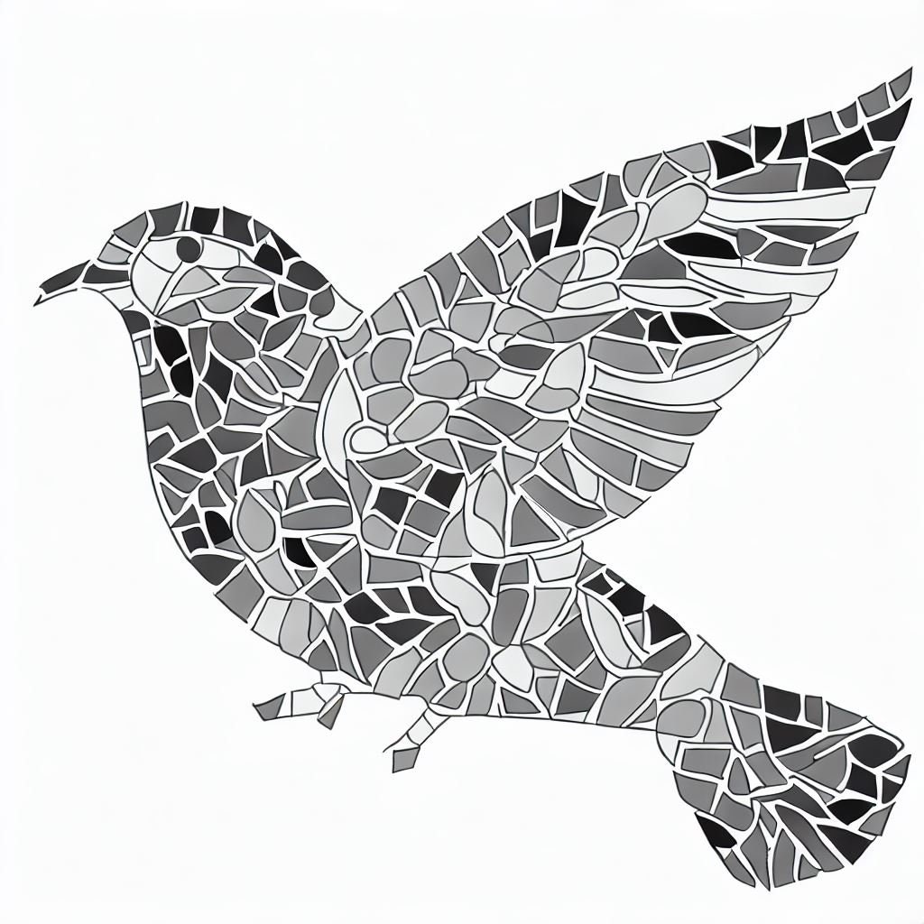 Mosaic Bird Pattern Template Etsy