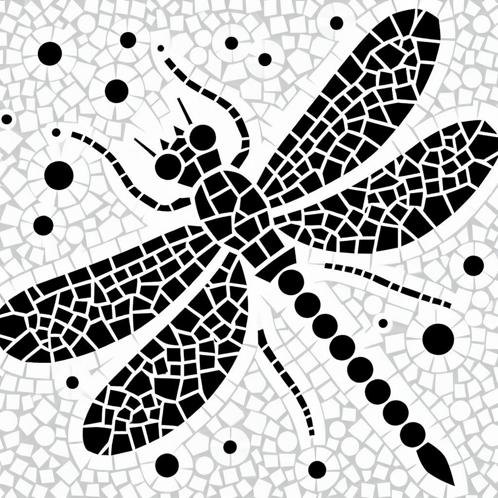 Elaborate Mosaic Dragonfly Template Pack - Etsy