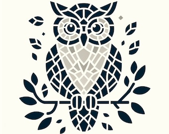 Mosaic owl template pack