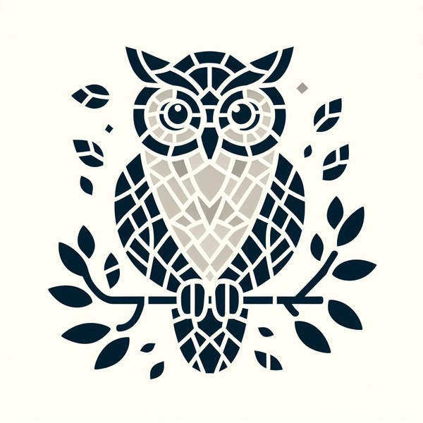 Mosaic owl template pack