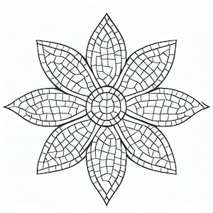 Mosaic flower pattern template pack