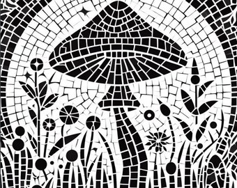 Aufwendige Mosaik-Pilzschablone