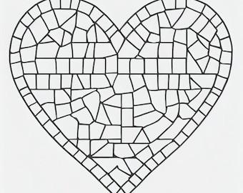 Mosaic heart template pack