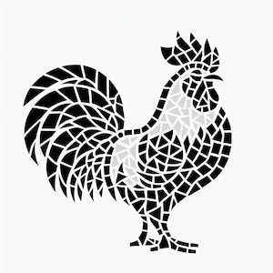 Mosaic rooster template pack