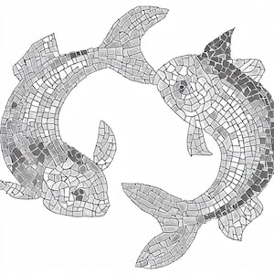 モザイク鯉魚模様テンプレート