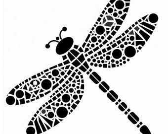 Paquete de plantillas de libélula en mosaico: simple