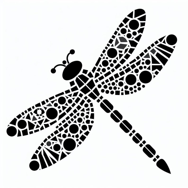 Mosaic Dragonfly Template Pack- Simple - Etsy