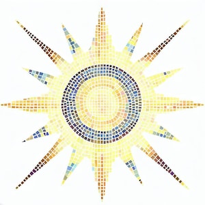 Mosaic sun pattern template pack