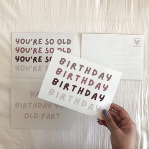 Cartes postales d’anniversaire - Chic - Tons neutres roses - Covid Friendly