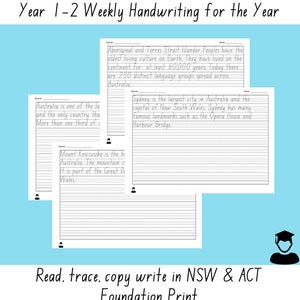 year 1 2 weekly handwriting for the year read trace copy etsy ireland
