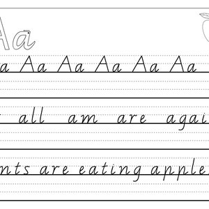 A-Z Alphabet Handwriting Letters Practice Sheet VIC WA NT Australia ...