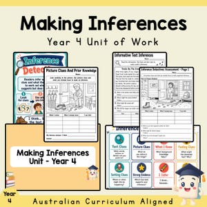 Year 4 Making Inferences Digital Unit Pack, Australian English Worksheets, Games, Assessment, PowerPoint AC9E4LY05