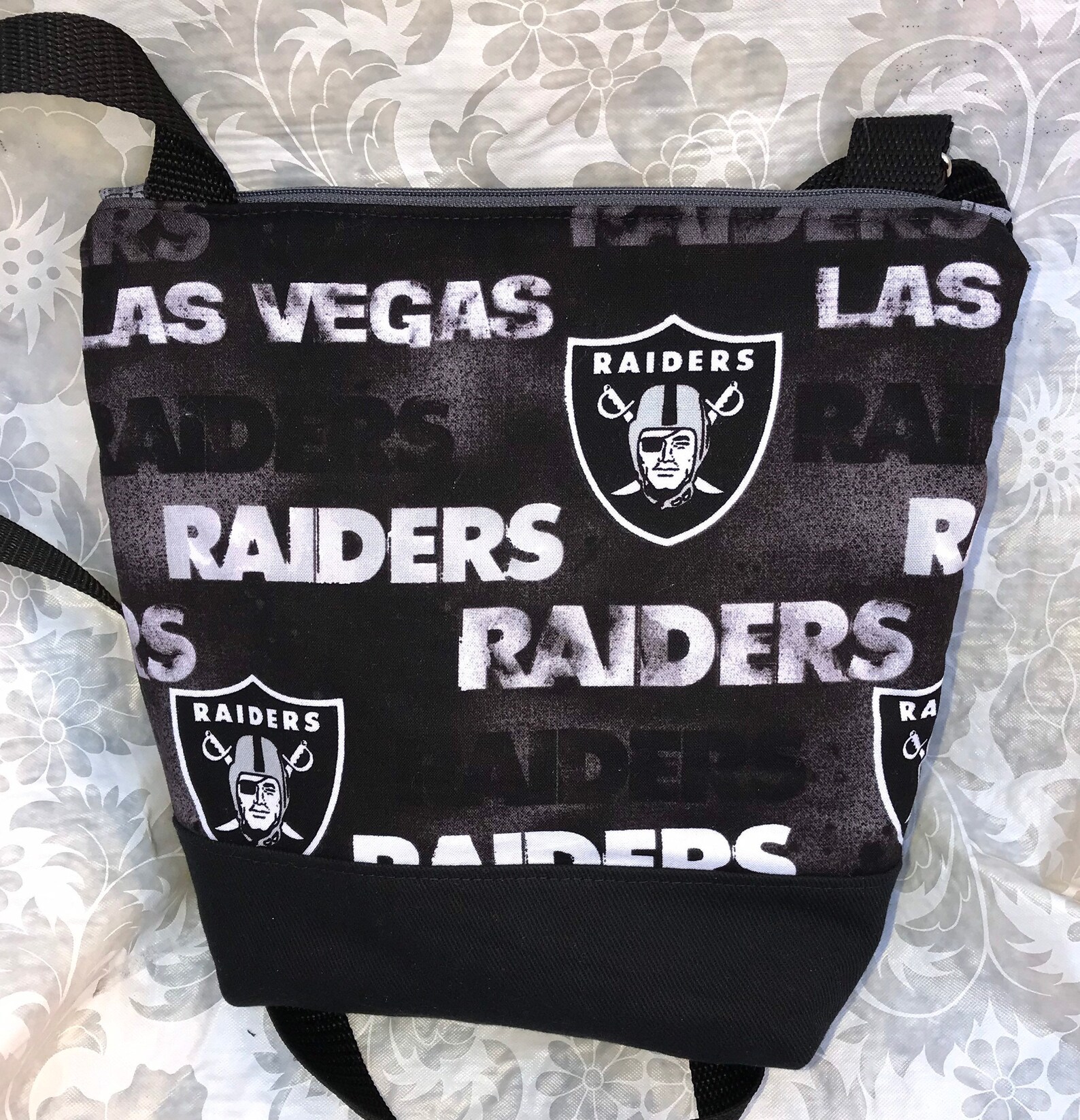 Las Vegas Raiders Crossbody Bag/Purse Smokey Black and Grey Etsy