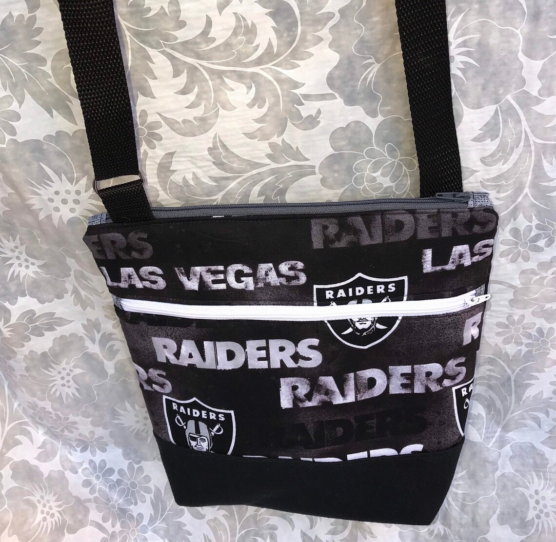 Las Vegas Raiders Crossbody Bag/Purse Smokey Black and Grey Etsy
