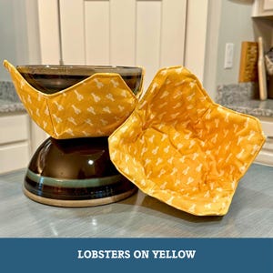 Lobster Print Bowl Cozy: Microwave Safe, 100% Cotton