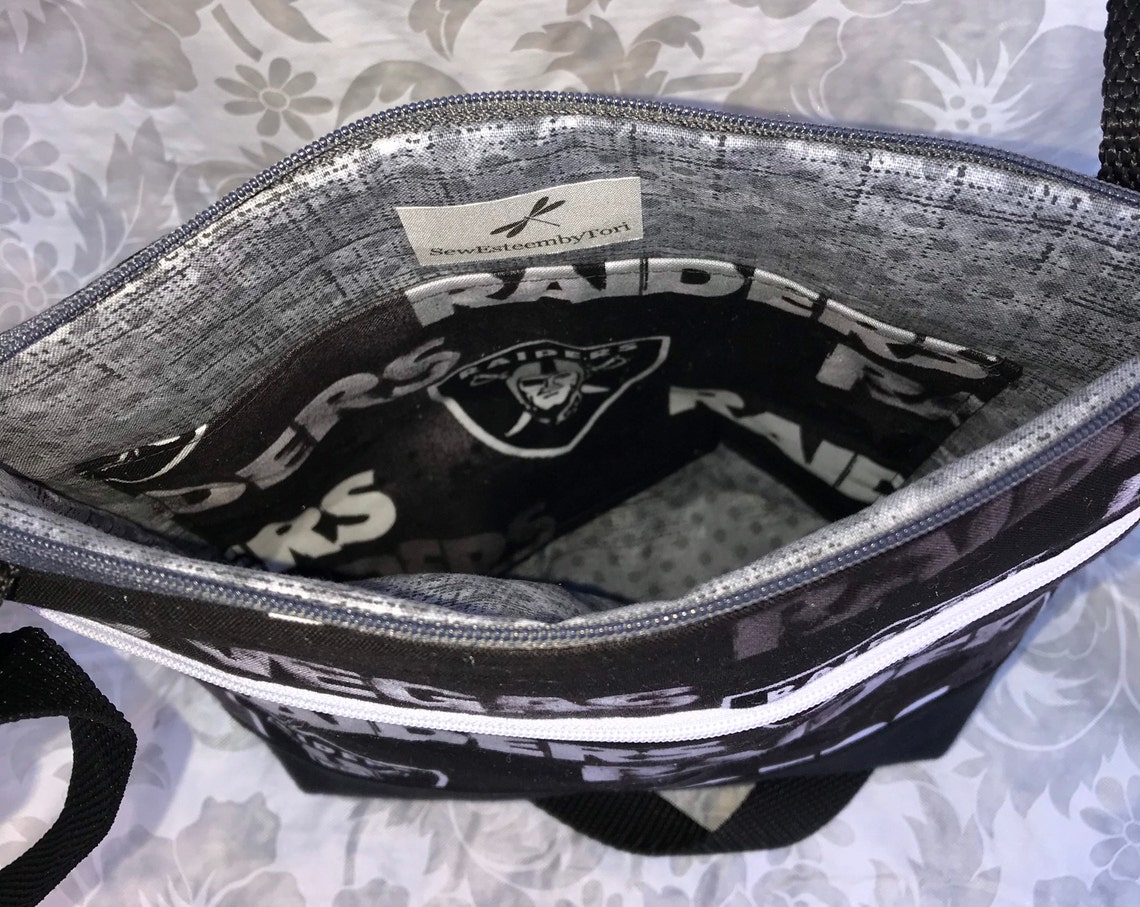 Las Vegas Raiders Crossbody Bag/Purse Smokey Black and Grey Etsy