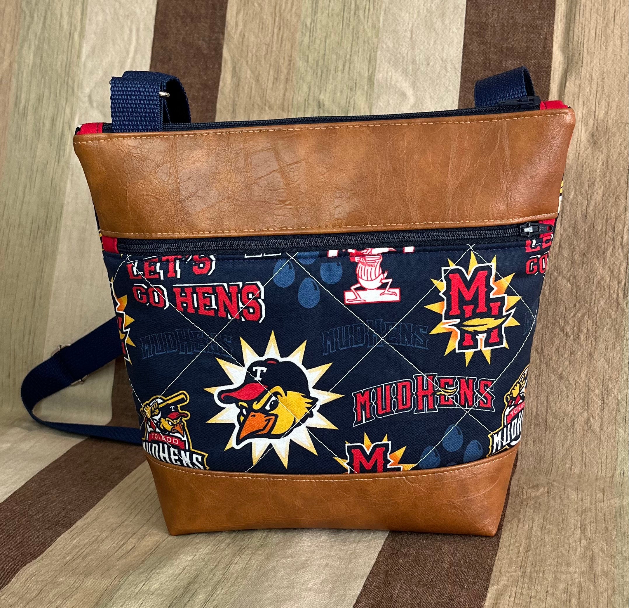 Crossbody Bag/purse Featuring Toledo Mud Hens Leather 