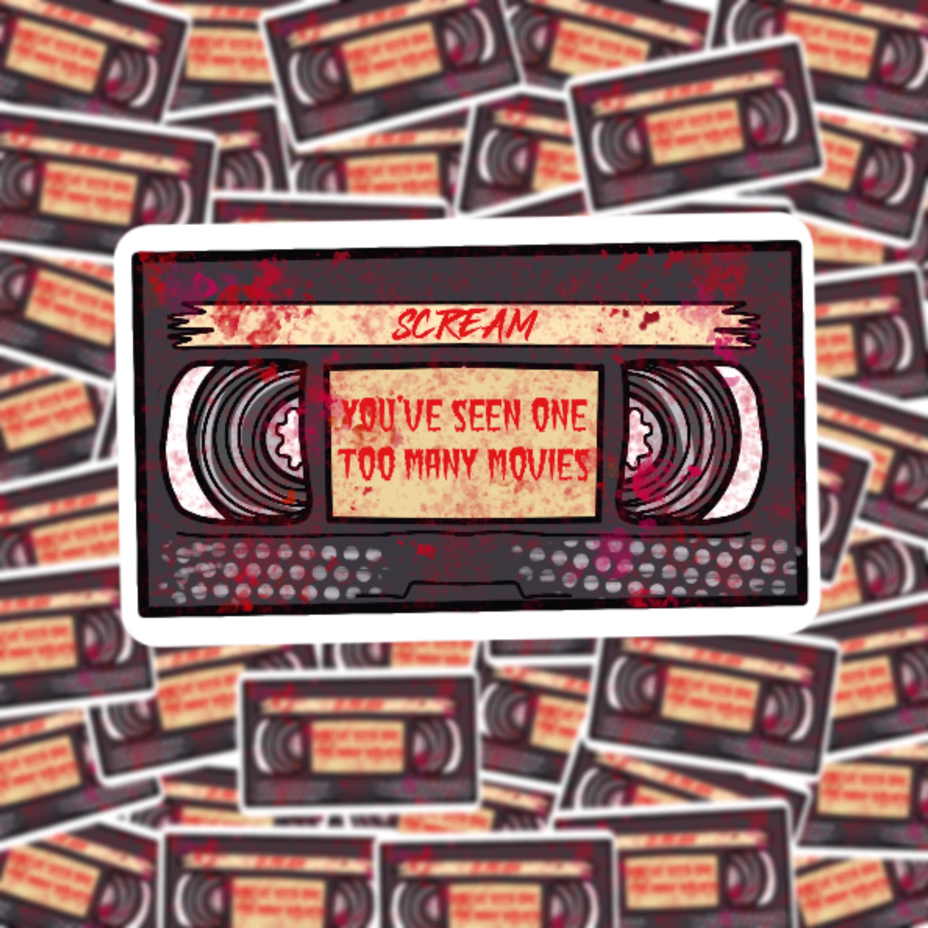 Scream inspired VHS tape sticker hydroflask stickers Mac Etsy