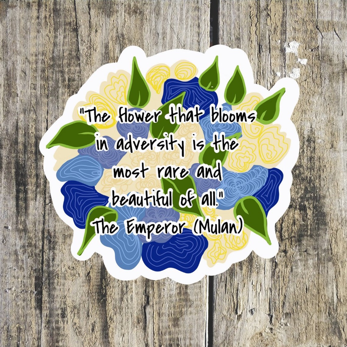 Disney Mulan quote flower sticker. Disneyland Disney Etsy