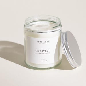 Hanayuzu | Ylang Ylang, Hinoki, Yuzu & Pear Scented Candle | 7oz Coconut Wax | Cotton Wick | Unique Japanese Floral Scent | Luxury Scent