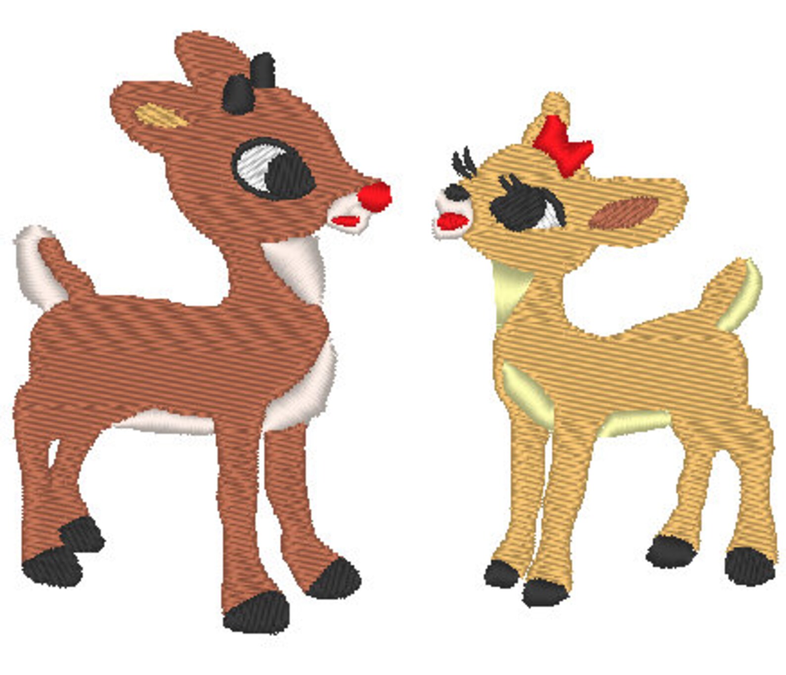 Rudolph Clarice the Red Nose Reindeer Xmas Embroidery File Etsy Israel