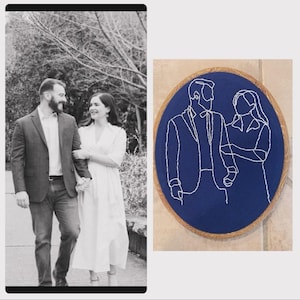 Hand Embroidered Outline of Photo