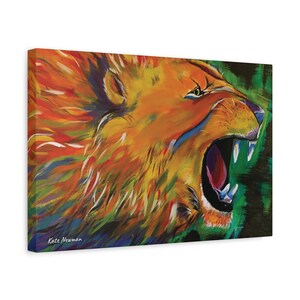 Löwe Kunstwerk-Kunstdruck auf Leinwand, Wanddekor, Wandkunst, Bibelkunst, christliche Kunst