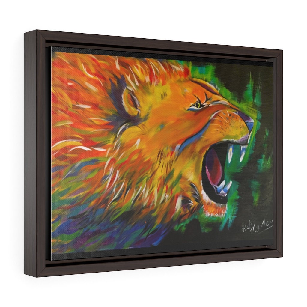 Lion of Judah framed canvas painting original artwork Etsy