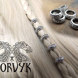 5 Beard hair beads - dreadlocks - Norse - Viking - Celtic - Hair jewelry - hair ring - Beard bead - Viking jewelry