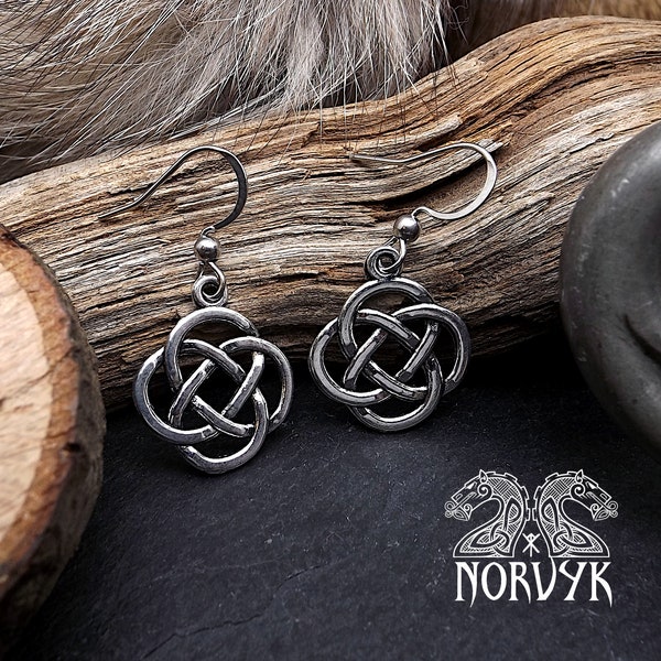 Boucles d'oreilles viking - entrelacs nordique -  bijoux viking - nordique - nœud celte - Bijoux - Boucle d'oreilles - viking