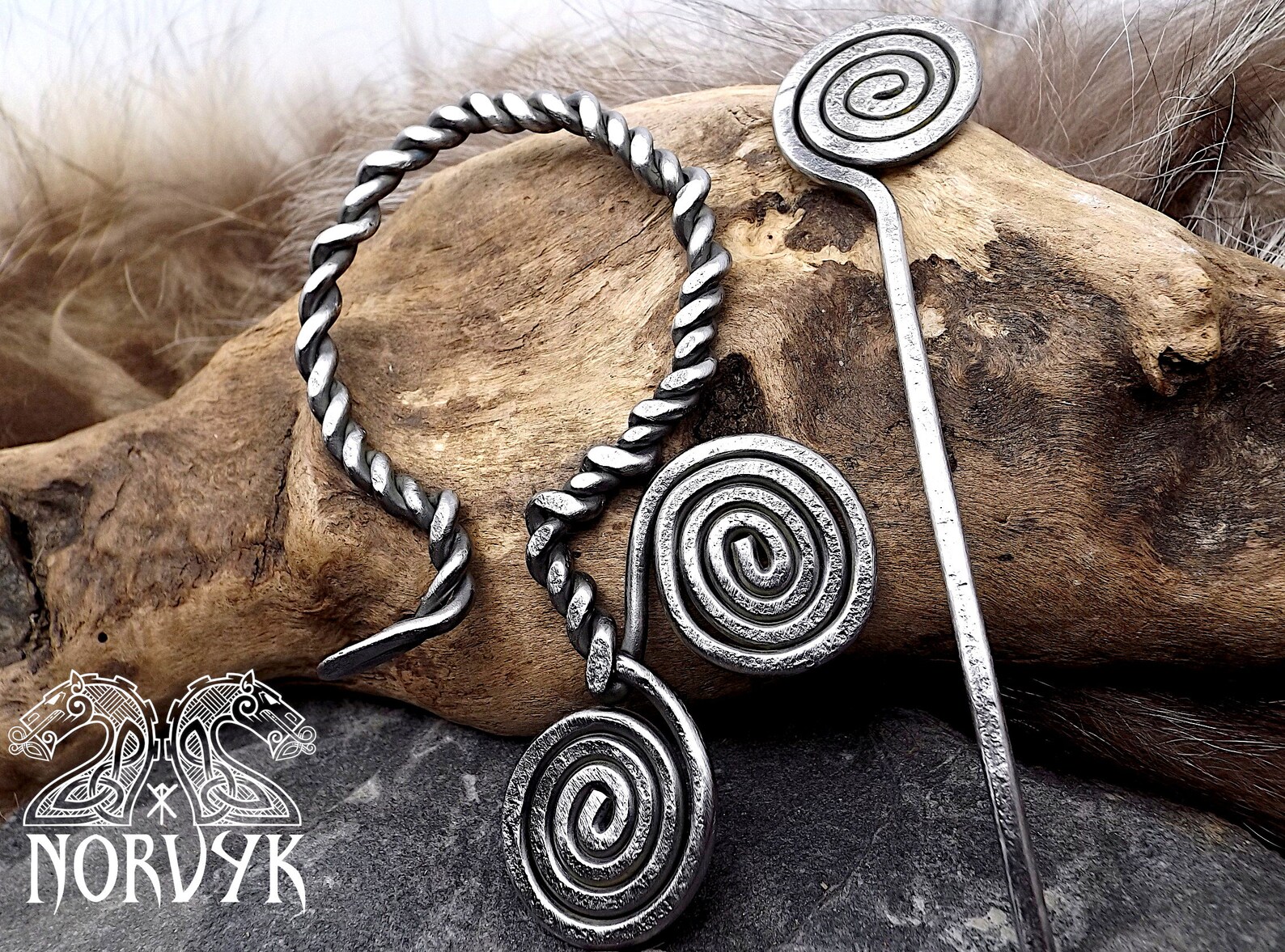 Viking Fibula Viking Brooch Steel Spiral LARP GN Etsy
