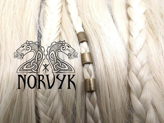 Lot De 10 Perles De Barbe Viking, Perles De Dreadlocks Viking Pour Homme Et Femme, Perles Pour Cheveux, Bracelets, Colliers, épingles à Cheveux Avec Pochette Pour Homme Et Femme