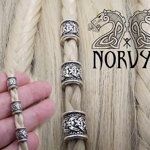 Beard Beads, Stainless Steel Viking Beads, Hair Beads, 6mm Hole, 1/2  Inch) Beard Jewelry. Hair Beads for M…