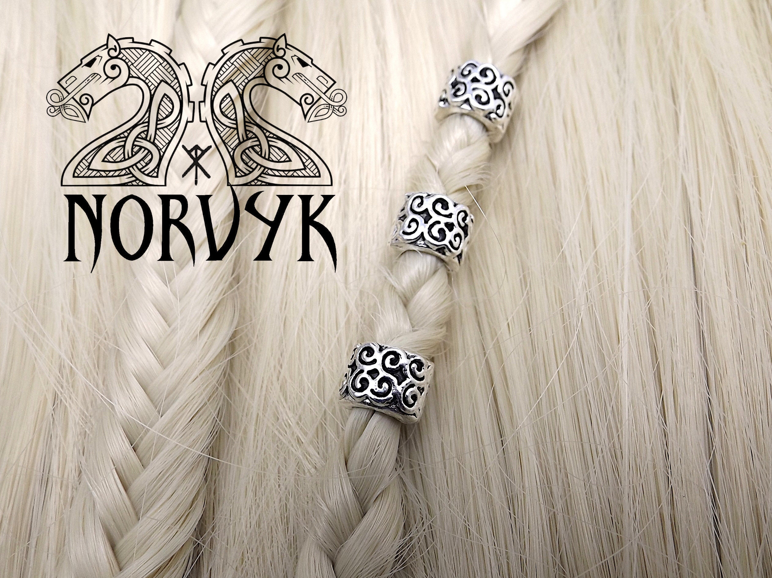 3 Hair beads beard dreadlocks Nordic Viking Celtic Etsy