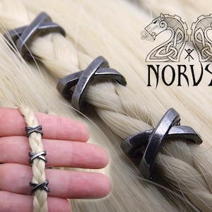 4x Viking Beard Bead Dreadlock Cuff Hair Beads Jewellery Celtic Silver  Tibeta_yk