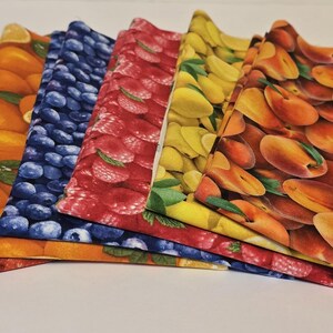 Juicy fruit fabric bundles. 6 different fabrics in fat quarter bundles or half yard bundles. Fruit fabric, fabric bundles. Free Shipping! image 2