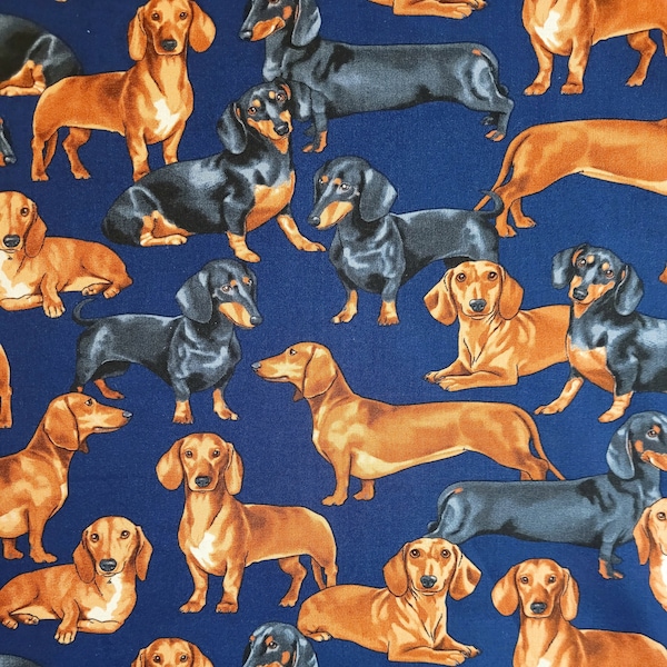 Weiner dog fabric, Dachshund Fabric by TimelessTreasures. #GM-C3190 Fabric by the yard and half yard. Dog fabric, weiner dog, animal fabric.